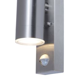 GoodHome Fixed Matt Stainless Steel Integrated Led Pir Motion Sensor Outdoor Wall Light 9W - thumbnail 4