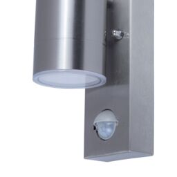 GoodHome Fixed Matt Stainless Steel Integrated Led Pir Motion Sensor Outdoor Wall Light 9W - thumbnail 3