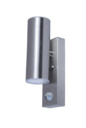 GoodHome Fixed Matt Stainless Steel Integrated Led Pir Motion Sensor Outdoor Wall Light 9W