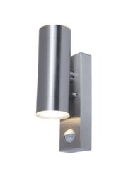 GoodHome Fixed Matt Stainless Steel Integrated Led Pir Motion Sensor Outdoor Wall Light 9W - thumbnail 2