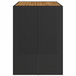 Berkfield Garden Bar Table With Acacia Wood Top Black 145X80X110 Cm Poly Rattan - thumbnail 6