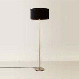 Valuelights Charles Chrome Floor Lamp With Black Velvet Shade And Bulb - thumbnail 6