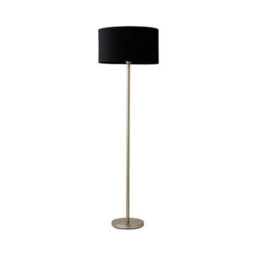 Valuelights Charles Chrome Floor Lamp With Black Velvet Shade And Bulb - thumbnail 2
