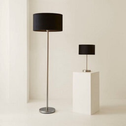 Valuelights Charles Chrome Floor Lamp With Black Velvet Shade And Bulb - thumbnail 7
