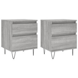 Berkfield Bedside Cabinets 2 Pcs Grey Sonoma 40X35X50 Cm Engineered Wood - thumbnail 2