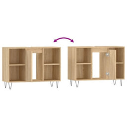 Berkfield Bathroom Cabinet Sonoma Oak 80X33X60 Cm Engineered Wood - thumbnail 9