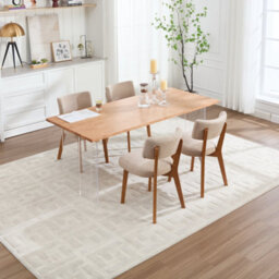 Matteo Mid-Century Modern Dining Chairs (Set Of 2) - Upholstered Linen Fabric, Solid Wood Frame - Khaki - thumbnail 9