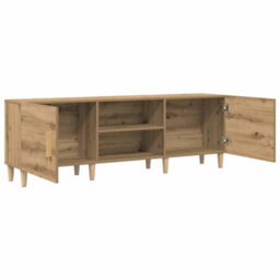 Berkfield Tv Stand In Artisan Oak - 150X30X50 Cm - Made Of Engineered Wood - thumbnail 5