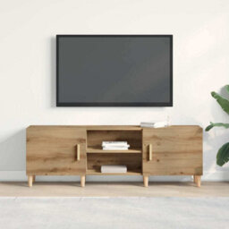 Berkfield Tv Stand In Artisan Oak - 150X30X50 Cm - Made Of Engineered Wood - thumbnail 4