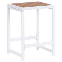 Beliani Polywood Garden Dining Set 3-Piece White Steel Frame 2 Stools - Compact Outdoor Table And Stools - thumbnail 6