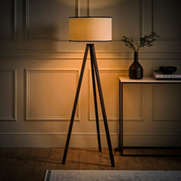 Valuelights Barbro Black Tripod Floor Lamp With Trim Drum Shade - thumbnail 2