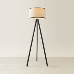 Valuelights Barbro Black Tripod Floor Lamp With Trim Drum Shade - thumbnail 3