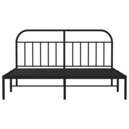 Berkfield Metal Bed Frame With Headboard Black 180X200 Cm - thumbnail 6
