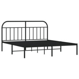 Berkfield Metal Bed Frame With Headboard Black 180X200 Cm - thumbnail 5