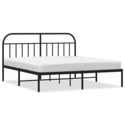 Berkfield Metal Bed Frame With Headboard Black 180X200 Cm - thumbnail 2