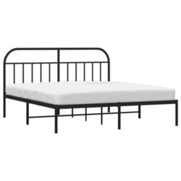 Berkfield Metal Bed Frame With Headboard Black 180X200 Cm - thumbnail 4