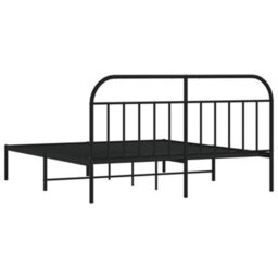 Berkfield Metal Bed Frame With Headboard Black 180X200 Cm - thumbnail 8