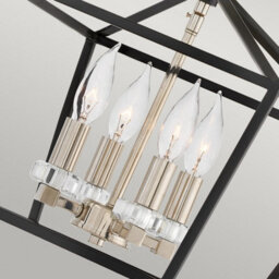 Luminosa Lighting Luminosa Hinkley Stinson Lanterns Pendant Ceiling Light Black With Polished Nickel - thumbnail 4