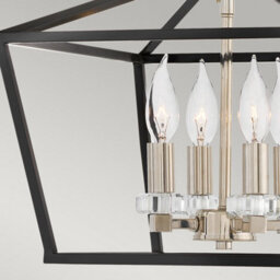 Luminosa Lighting Luminosa Hinkley Stinson Lanterns Pendant Ceiling Light Black With Polished Nickel - thumbnail 5
