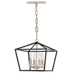 Luminosa Lighting Luminosa Hinkley Stinson Lanterns Pendant Ceiling Light Black With Polished Nickel - thumbnail 1