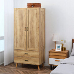 2 Door Wardrobe With 2 Drawers And Hanging Rail For Bedroom - thumbnail 6