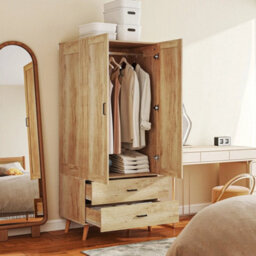 2 Door Wardrobe With 2 Drawers And Hanging Rail For Bedroom - thumbnail 5