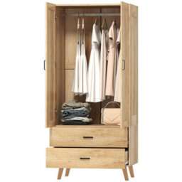 2 Door Wardrobe With 2 Drawers And Hanging Rail For Bedroom - thumbnail 1