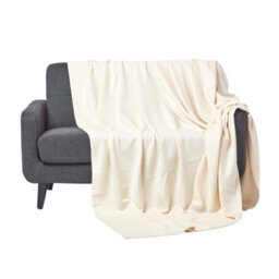 Homescapes Organic Cotton Waffle Blanket/ Throw Natural, 280 X 230 Cm - thumbnail 1