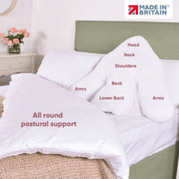 Lancashire Textiles Batwing Pillowcase, Cotton Blend Light Blue Cover, Super Soft And Comfortable Support - thumbnail 3