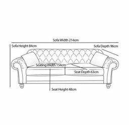 Xample Bordeaux Button Back Grey Fabric 4 Seater Sofa Tufted Design With Foam Cushions, Solid Wood Legs & Accent Pillows - thumbnail 2
