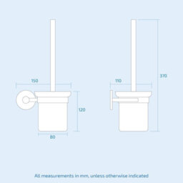 Nes Home Modern Round Black Matte Toilet Brush And Holder - thumbnail 2