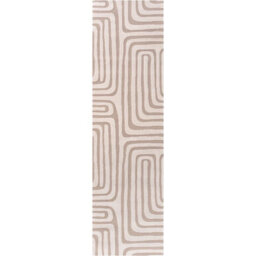 The Rugs Loft Beige And Ivory Curved Line Living Room Area Rug And Runners Soft Pile - thumbnail 9