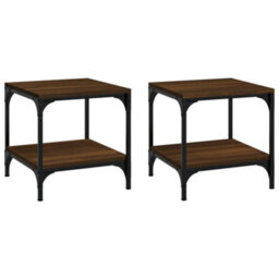 Berkfield Side Tables 2 Pcs Brown Oak 40X40X40 Cm Engineered Wood - thumbnail 2