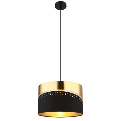 Luminosa Lighting Luminosa Or Cylindrical Pendant Ceiling Light Matt Black 1X E27 - image 1
