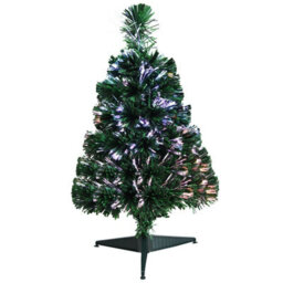 Costway 60Cm Fiber Optic Christmas Tree Tabletop Mini Xmas Tree W/ 60 Pvc Branch Tips - thumbnail 2