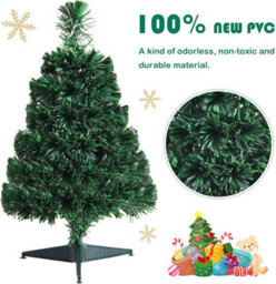 Costway 60Cm Fiber Optic Christmas Tree Tabletop Mini Xmas Tree W/ 60 Pvc Branch Tips - thumbnail 4