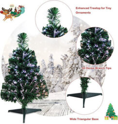 Costway 60Cm Fiber Optic Christmas Tree Tabletop Mini Xmas Tree W/ 60 Pvc Branch Tips - thumbnail 6