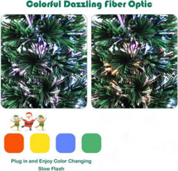 Costway 60Cm Fiber Optic Christmas Tree Tabletop Mini Xmas Tree W/ 60 Pvc Branch Tips - thumbnail 5