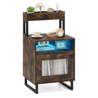 Nightstand Modern End Table With Top Tray - image 1