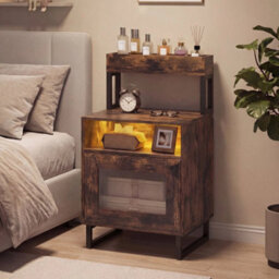 Nightstand Modern End Table With Top Tray - thumbnail 3