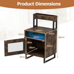 Nightstand Modern End Table With Top Tray - thumbnail 2