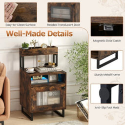 Nightstand Modern End Table With Top Tray - thumbnail 5