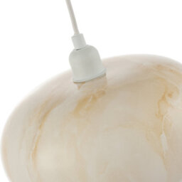 Happy Homewares Amber Tinted Alabaster Glass Pendant Shade With Marble Effect Finish - thumbnail 5