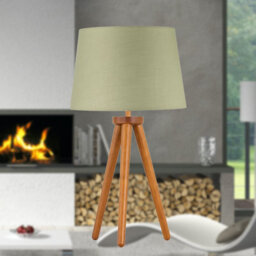 First Choice Lighting Voyage - Dark Oak Table Lamp Or Bedside Light With Sage Green Shade - thumbnail 3