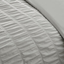 Catherine Lansfield Seersucker Frill Duvet Cover Set With Pillowcase Silver Grey - thumbnail 4