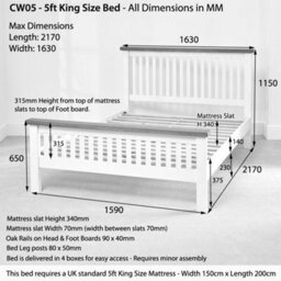 The Furniture Market Cheshire White Painted 5Ft King Size Bed - thumbnail 8