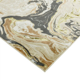 Gold Modern Easy To Clean Abstract Rug For Dining Room Bedroom And Living Room-160Cm X 230Cm - thumbnail 3