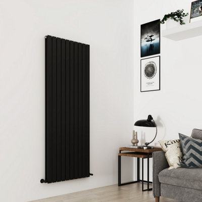 G-Rad G-Rad Matt Black Double Flat Panel Designer Column Vertical Radiator - (H) 1800 X (W) 680mm - image 1