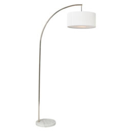 Litecraft Rodney White Curved Arc Floor Lamp With Diffuser Shade - thumbnail 2