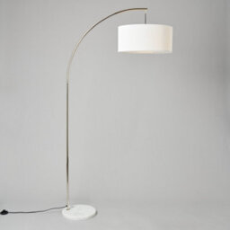 Litecraft Rodney White Curved Arc Floor Lamp With Diffuser Shade - thumbnail 3